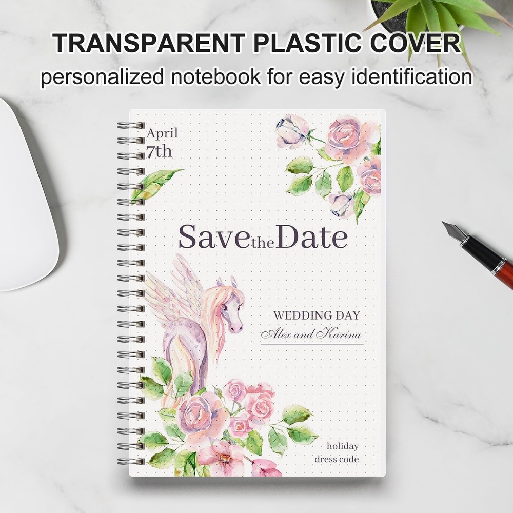 RETTACY Dotted Journal Notebook, 3-Pack, 160 Pages per Pack, Dot, Transparent