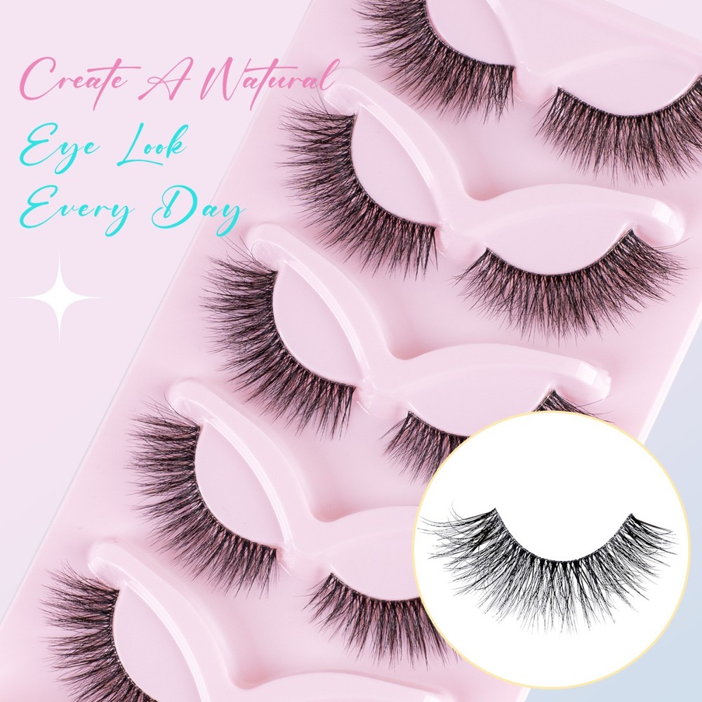 Value 2 Pack! 5 Pairs 3D Faux Mink False Eyelashes