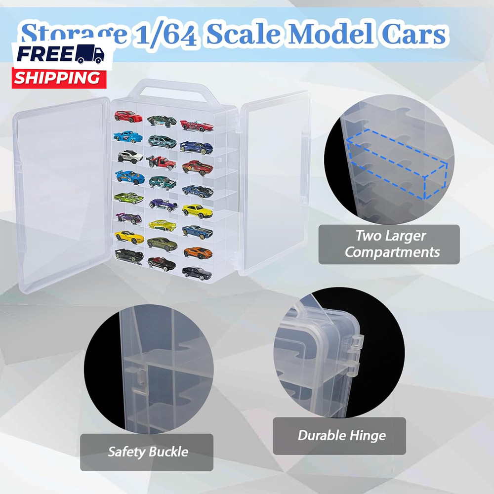 Double Sided Storage Case for Hot Wheels Storage with Carrying Handle Portable 1