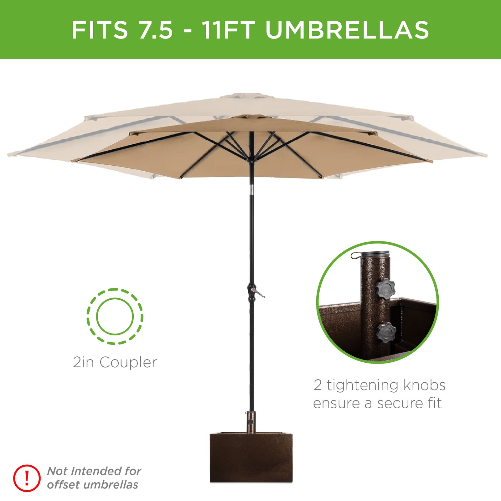 Best Choice Products Portable Steel Umbrella Base Stand Up to 150 lbs Fillable