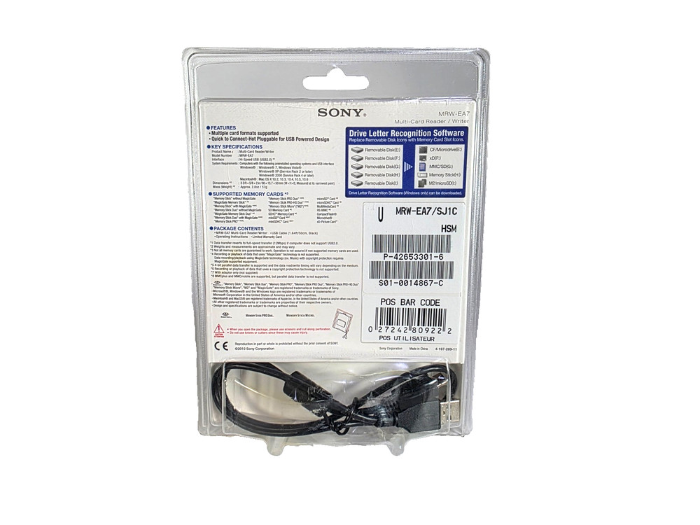 Sony 21-in-1 External Multi-Card Multi-Format Reader / Writer MRW-EA7 - NEW -