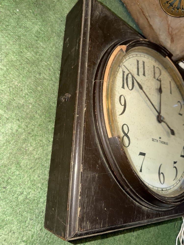 SETH THOMAS ANTIQUE ELECTRIC OFFICE SECONDARY/SLAVE WALL CLOCK