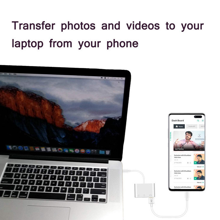 Type C Hub 3 in 1 USB C Adapter SD Card Reader For MacBook Pro Laptop