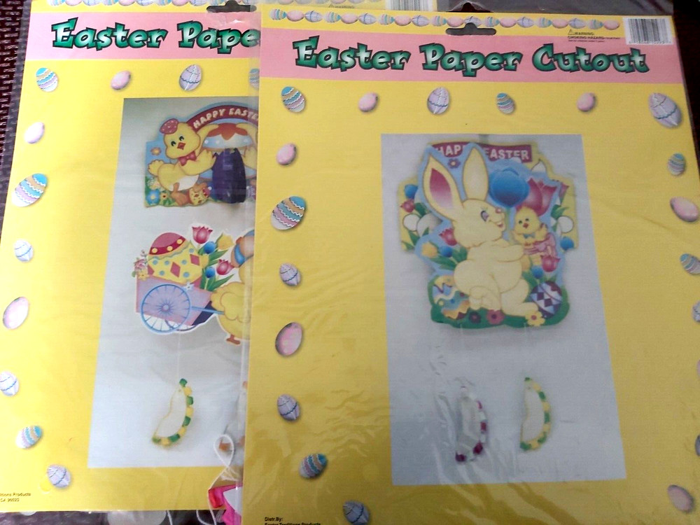 Easter Traditions Hanging Wall Cutouts with Honeycomb Eggs  2 Different Sets