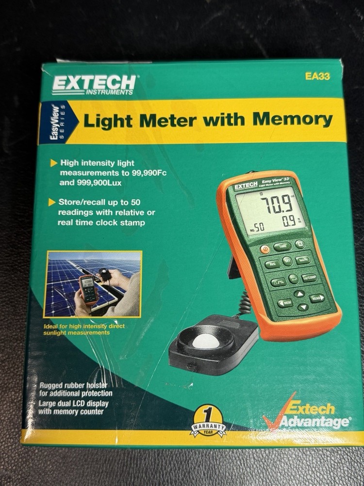 Extech® EA33 EasyView™ Light Meter w/ Memory Illuminance