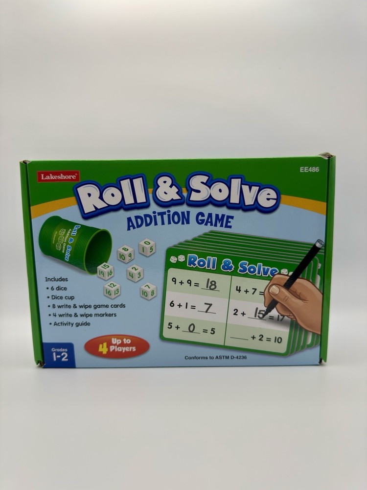 Lakeshore-Roll & Solve Addition Game EE486 Open Box!!