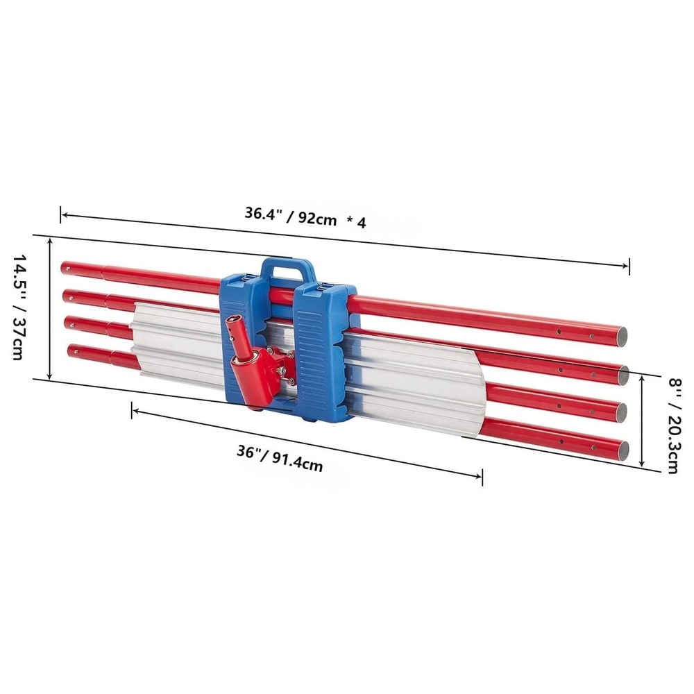 Bull Concrete Float 36"x8" Concrete Tool Trowel Float with 4 Handle Round End
