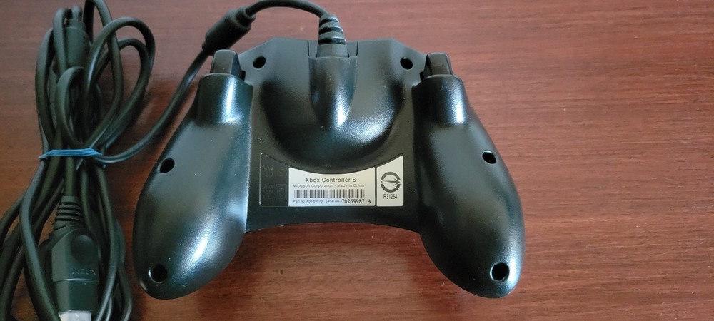 Original Xbox OEM S Type Black Controller With Breakaway Cable