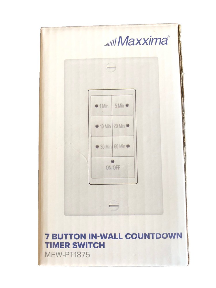 Maxxima 1875 Watt 7 Button In Wall Countdown Timer Switch White MEW-PT1875