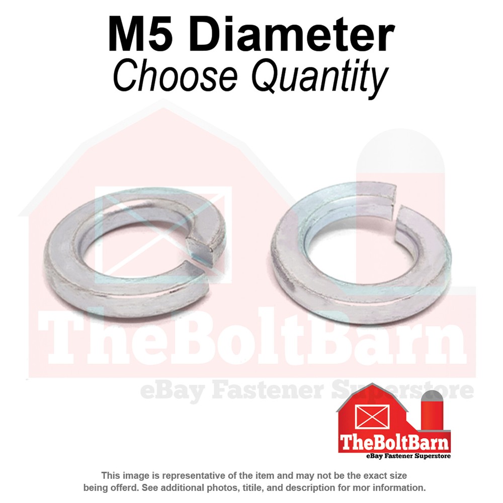 M8 Class 10 Split Lock Washers Zinc Clear (Pick Quantity)
