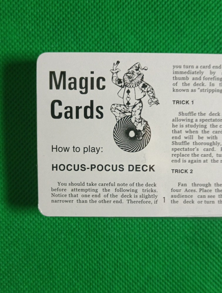 Hocus Pocus Sealed Deck Magic Trick Magic Cards Boxed Rare