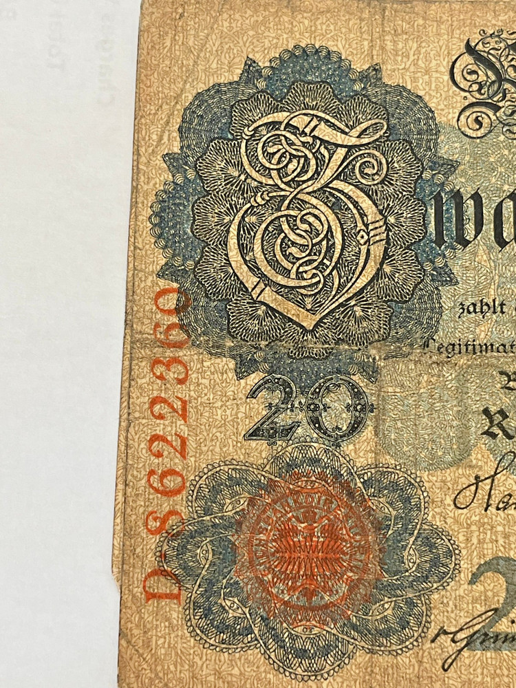 WW2 20 REICH MARKS BANK NOTE