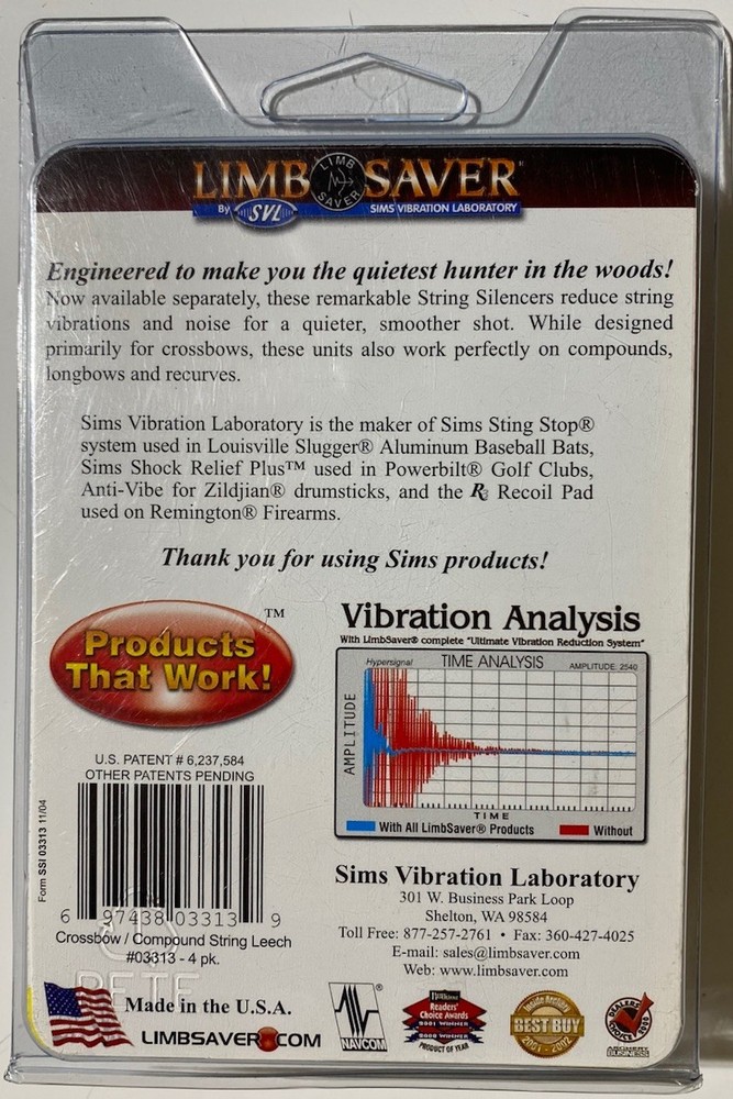Limb Saver String Leech Dampeners - 4 Pack Bows & Crossbows Diamond PSE Hoyt