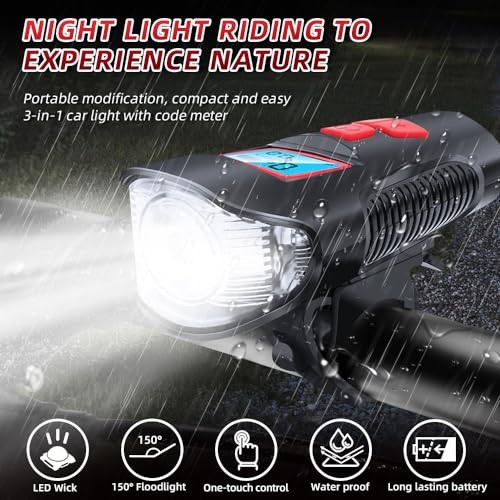 Super Bright 6-Bead LED Multi-Functional Waterproof Bicycle Light Set, USB