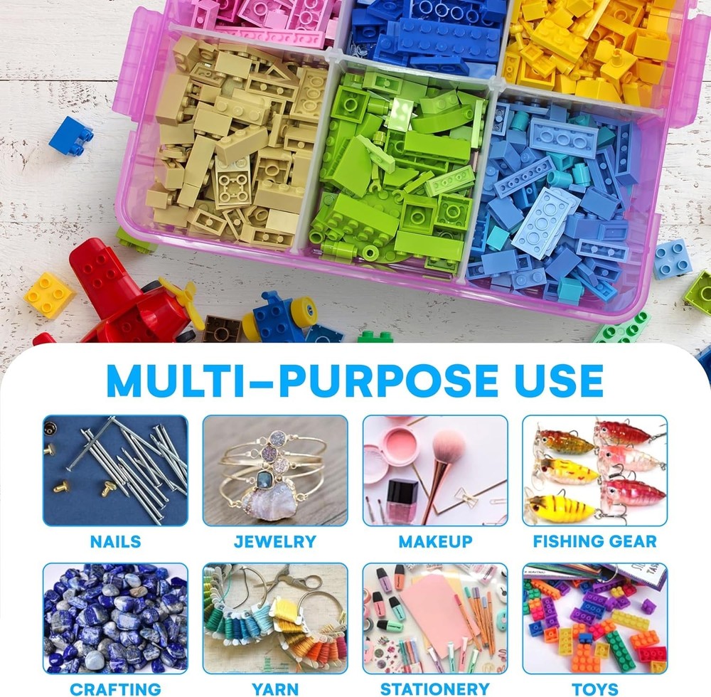 Lightweight and Customizable Bead Organizer with 18 Easy-Access Compartments