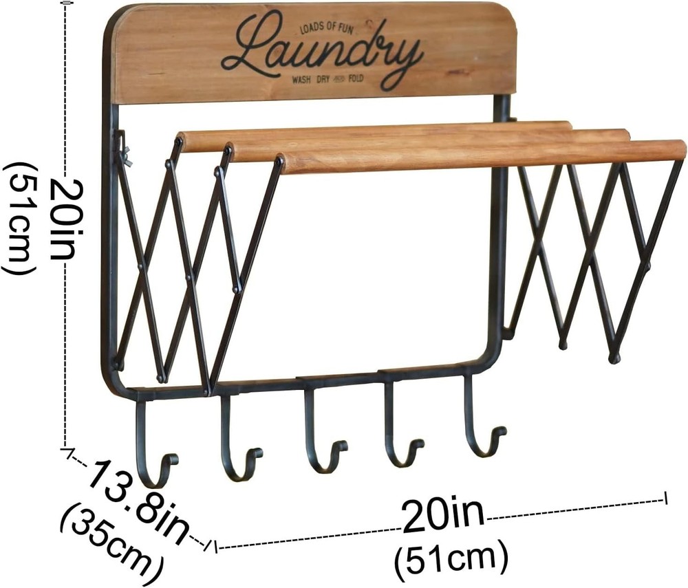 Elegant Accordion Laundry Rack: Space-Saving Wall-Mounted 3-Bar Drying Solution