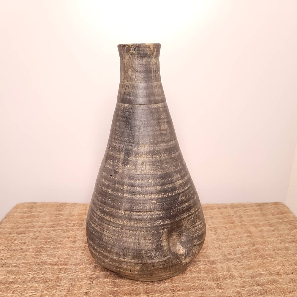 16" Boho Vibe Earth Tone Ceramic Decorative Table VaseStyle Handmade