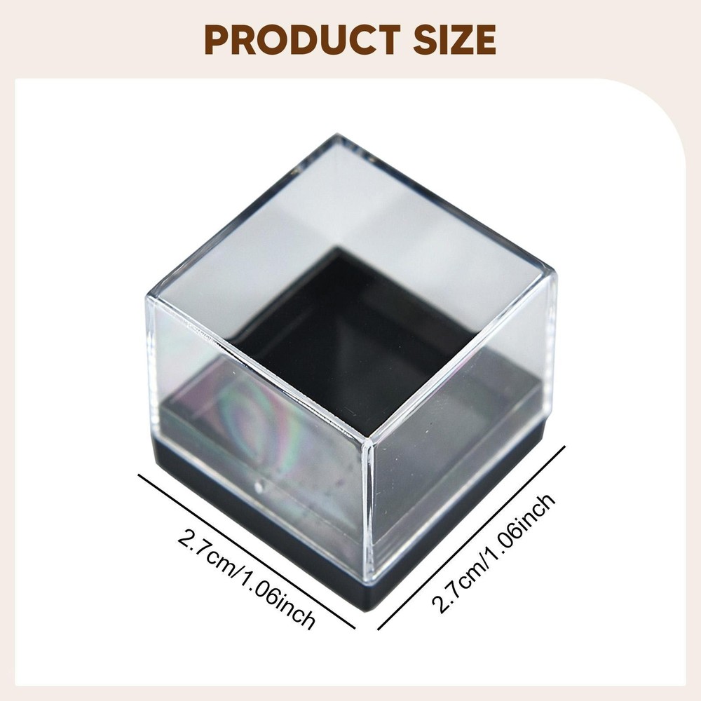 20 Pieces Mineral Display Boxes Showcase Multifunctional Square Dustproof