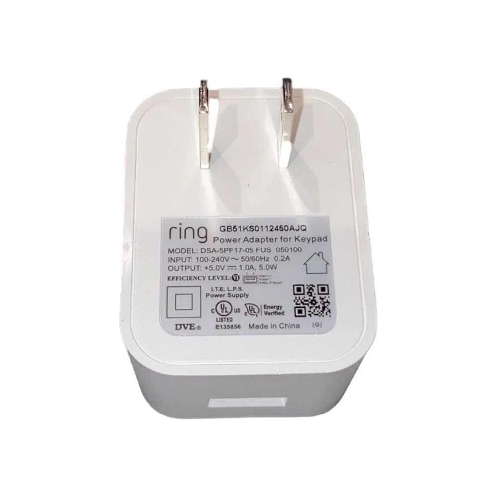 Ring Alarm AC Power Adapter for 2nd Gen Ring Security System Keypad