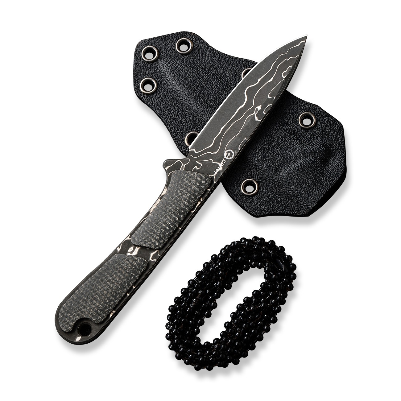 Civivi Knives Mini Elementum C23010DS1 Canvas Micarta Damascus Fixed Blade Knife