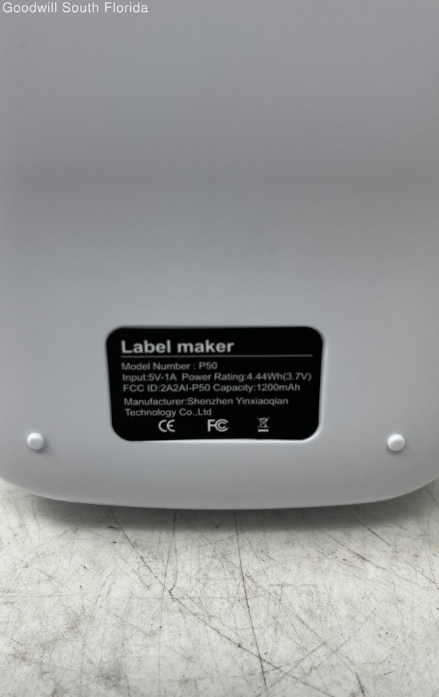 P50 White Wireless Bluetooth Thermal Portable Label Maker Printer Not Tested