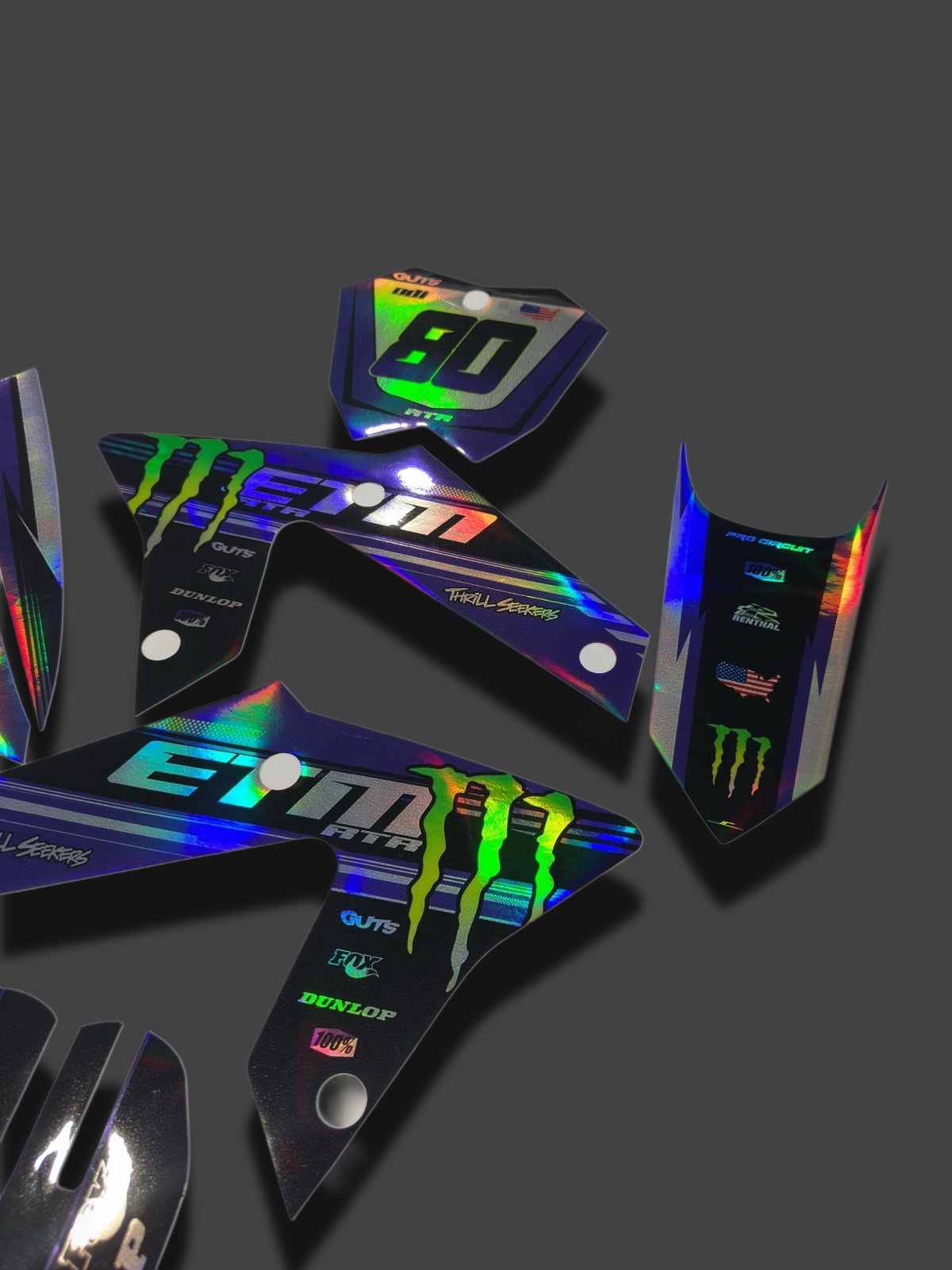 ETM RTR graphics kit decals THICK AND HIGH GLOSS ..... HOLOGRAPHIC FINISH