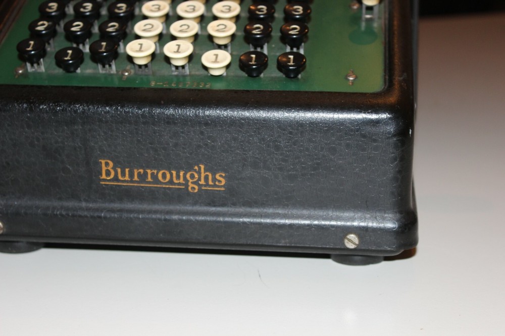 Vintage Burroughs Portable Adding Machine Calculator Tape Register