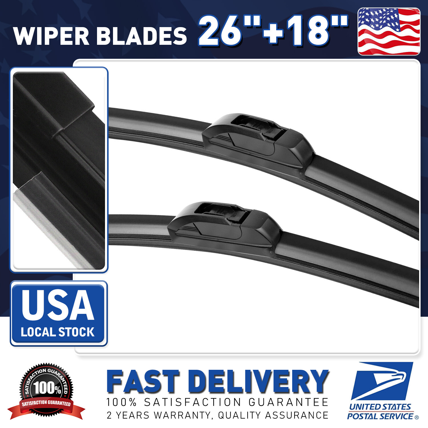 Genuine Original Equipment Front Windshield Wiper Blades Pair 26"+18" All Season