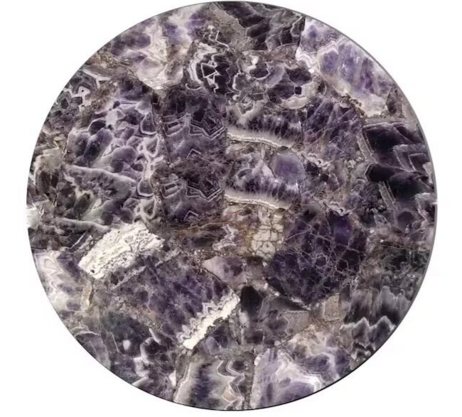 18"x18" Round Amythest Agate Table Top, Agate Side Table, Agate Round Table Gift