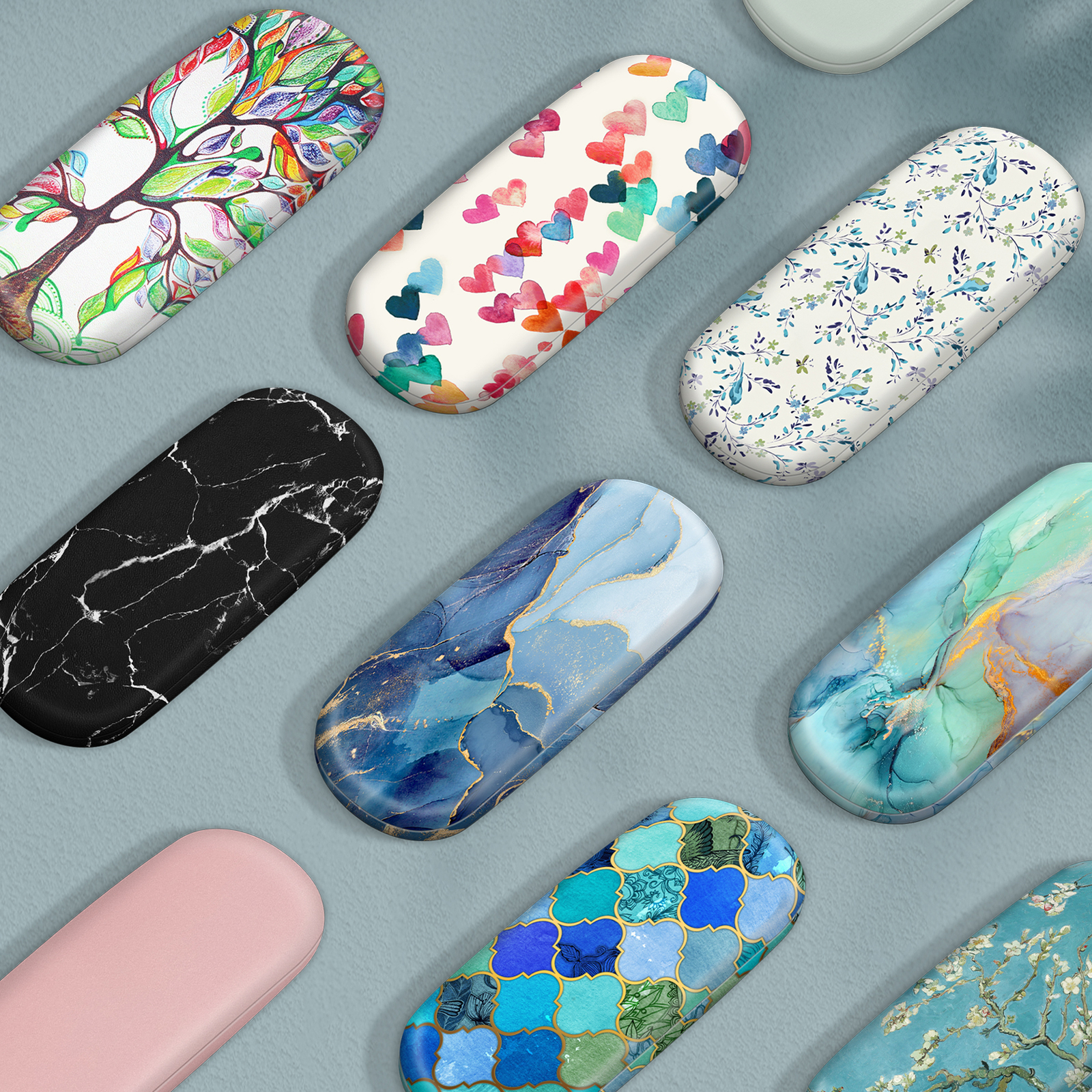 Hard Shell Eyeglasses Case Glasses Cover Eyeglass Holder Box with Cleaning Cloth