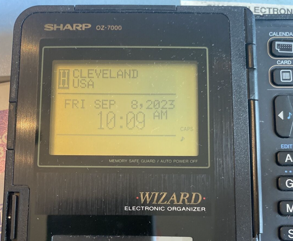 Vtg Sharp OZ-7000 Wizard Electronic Organizer Bundle- Tested Working - New Batts