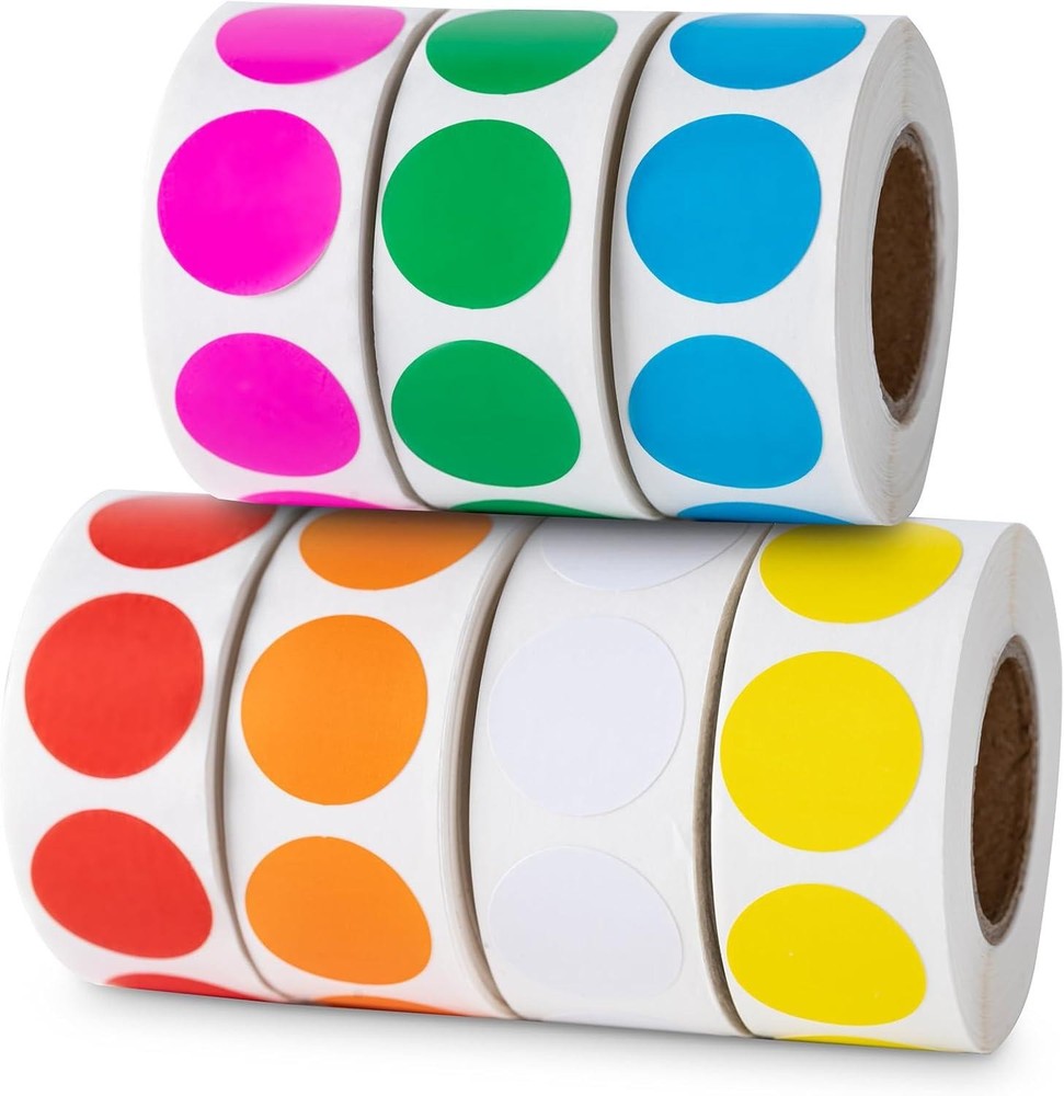 3500 Pcs Colored Dot Stickers, 3/4" Label Sticker Round Color Coding Labels | Eb