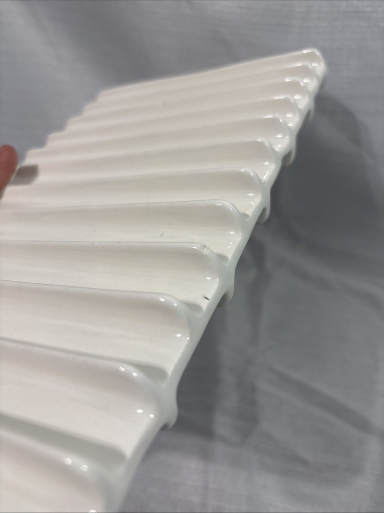 SEARS Microwave Roast Rack Bacon Model 5389 USA Ceramic white