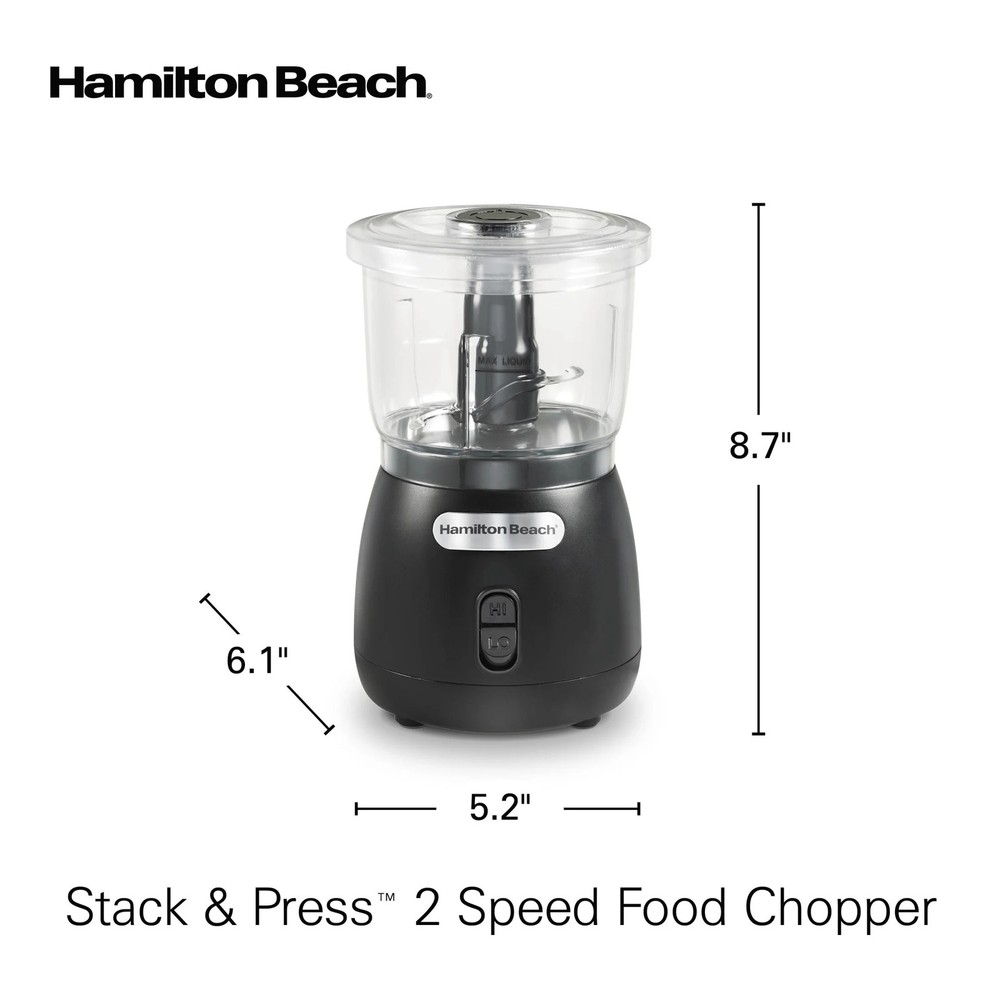 Hamilton Beach Stack & Press 2 Speed Food Chopper & Mini Food Processor