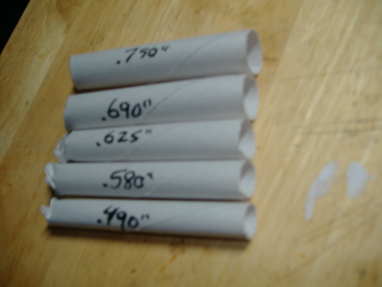 250 Musket 5/8" .625" Paper Tubes for Revoluntionary War Civil War Reenactments