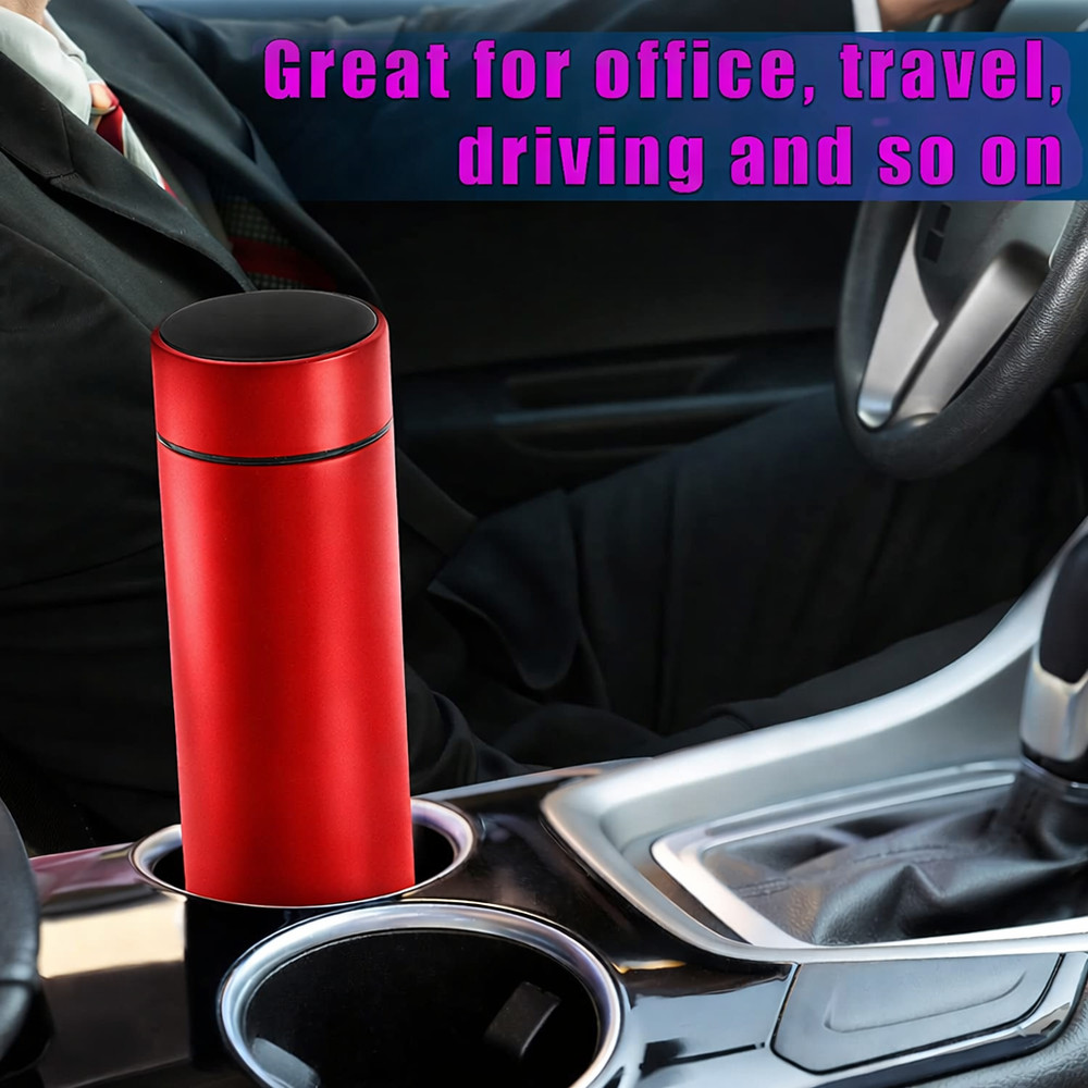 Smart Water Bottle with LED Temperature Display – Hot & Cold) – 500ml Red