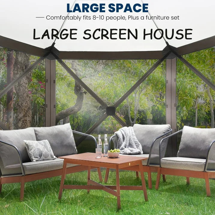 COBIZI C000044 12'x12' Pop-up Gazebo Outdoor Camping Tent with 6 Sides Mosquito