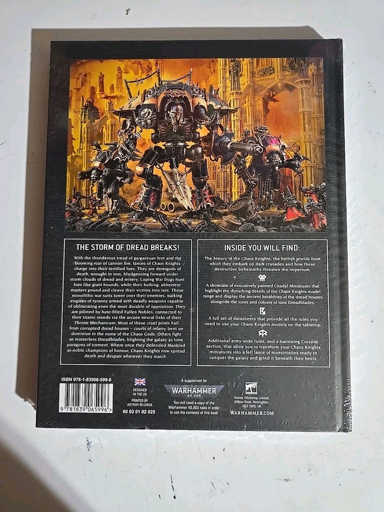 NEW SEALED Games Workshop Warhammer 40K Codex Chaos Knights