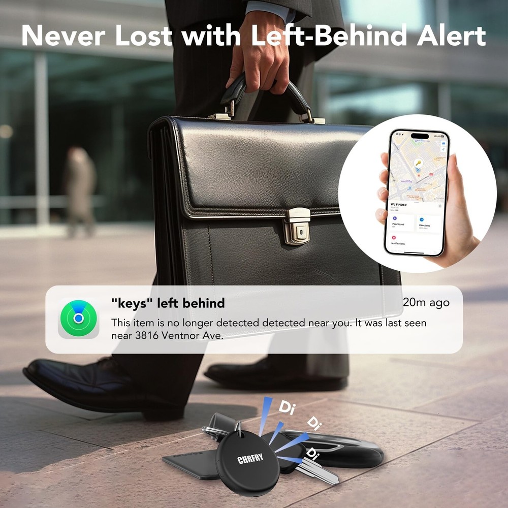 Tracker -2 Pack, Smart Bluetooth Tracker Item Finder Work with Apple Find My ...