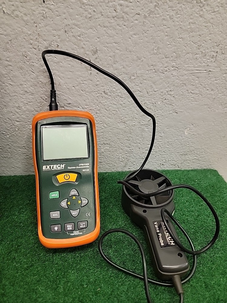 Extech AN100 Vane Anemometer with Backlight, Temp, Hold, Max/Min NEED BATTERY
