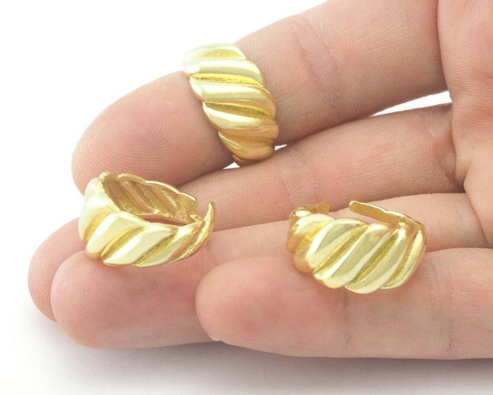Adjustable Band Ring Raw brass (5 - 7US inner size) 4325