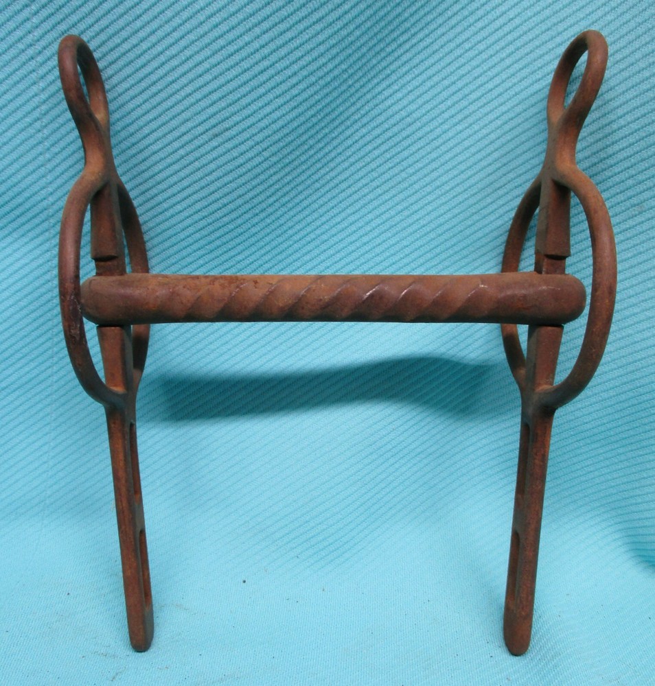 Great OLD MAKER MARKED Iron Draft Horse Bit with Loose Cheeks