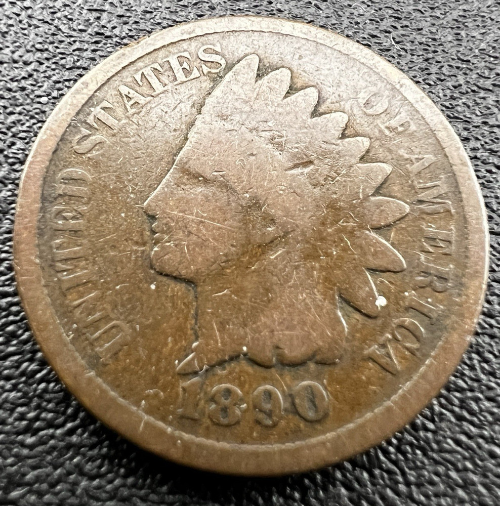 Indian Head One Cent Coin  1890 Good