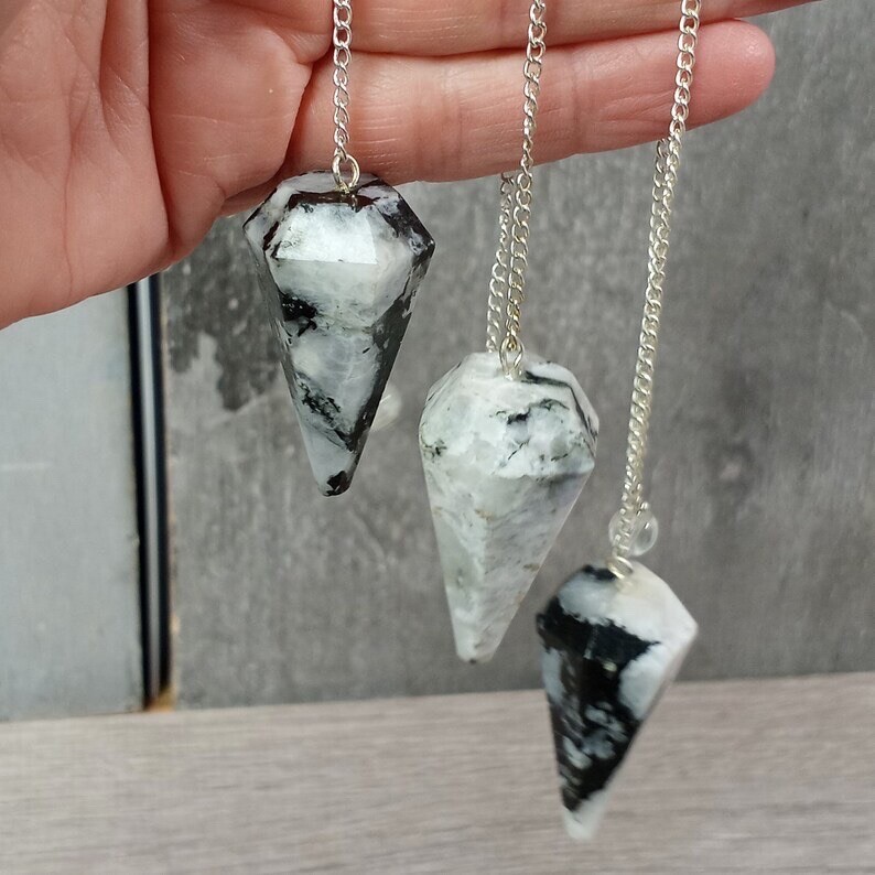 White Rainbow Moonstone Pendulum