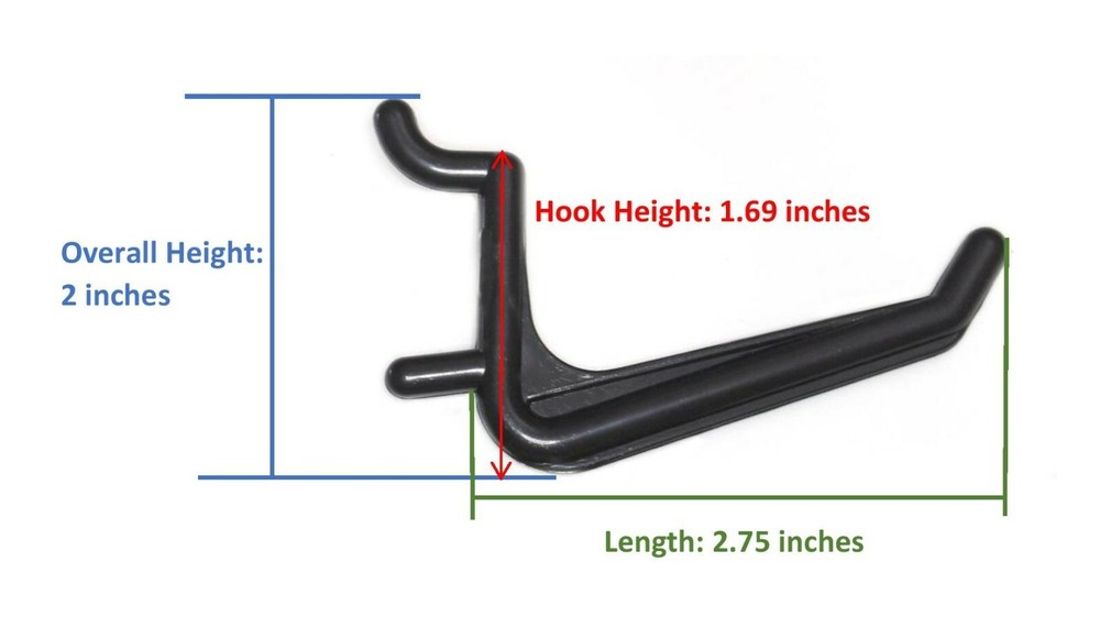 Plastic JUMBO Black L HOOK Peg Board Kit Tool Storage Craft Hooks Pick A Pack