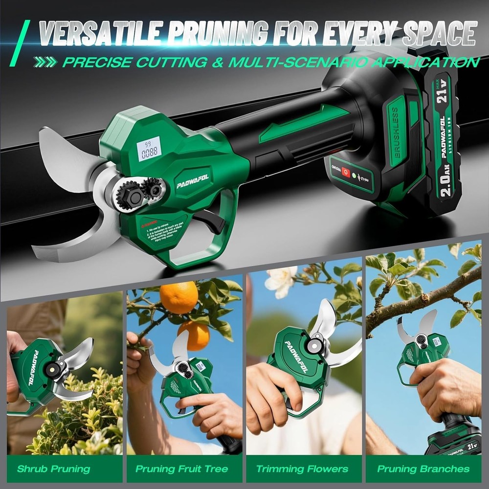 Electric Pruning Shears, 1.6 inch 41mm Cutting Diameter Cordless Electric Sci...