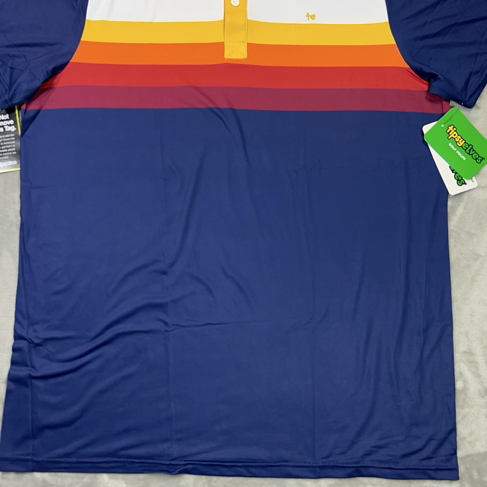 Tipsy Elves Men's XL Golf Polo Shirt Slice of Sunset Stripes