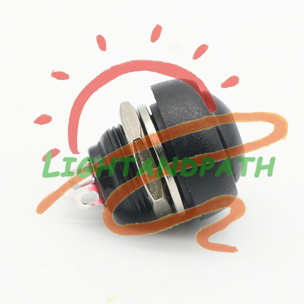 1Pcs Black 12mm Waterproof Momentary ON/OFF Push Button Mini Round Switch