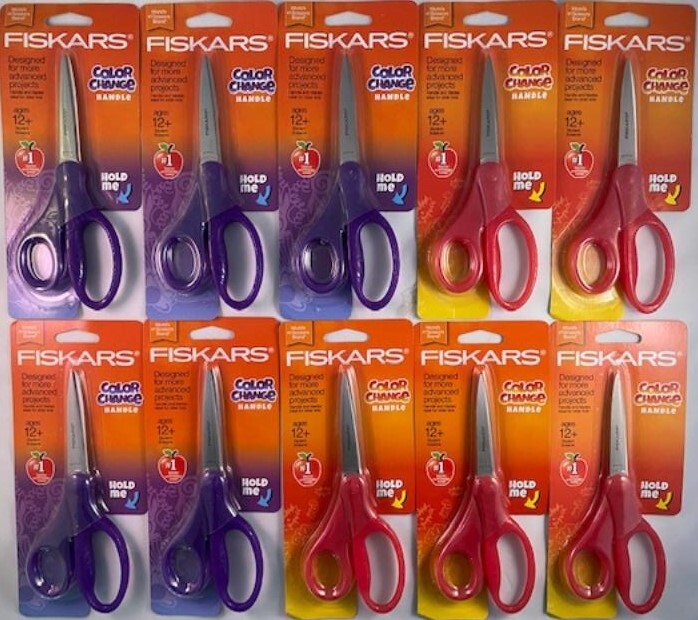 Fiskars 7" Color Change Student Scissors 10pcs. 184580