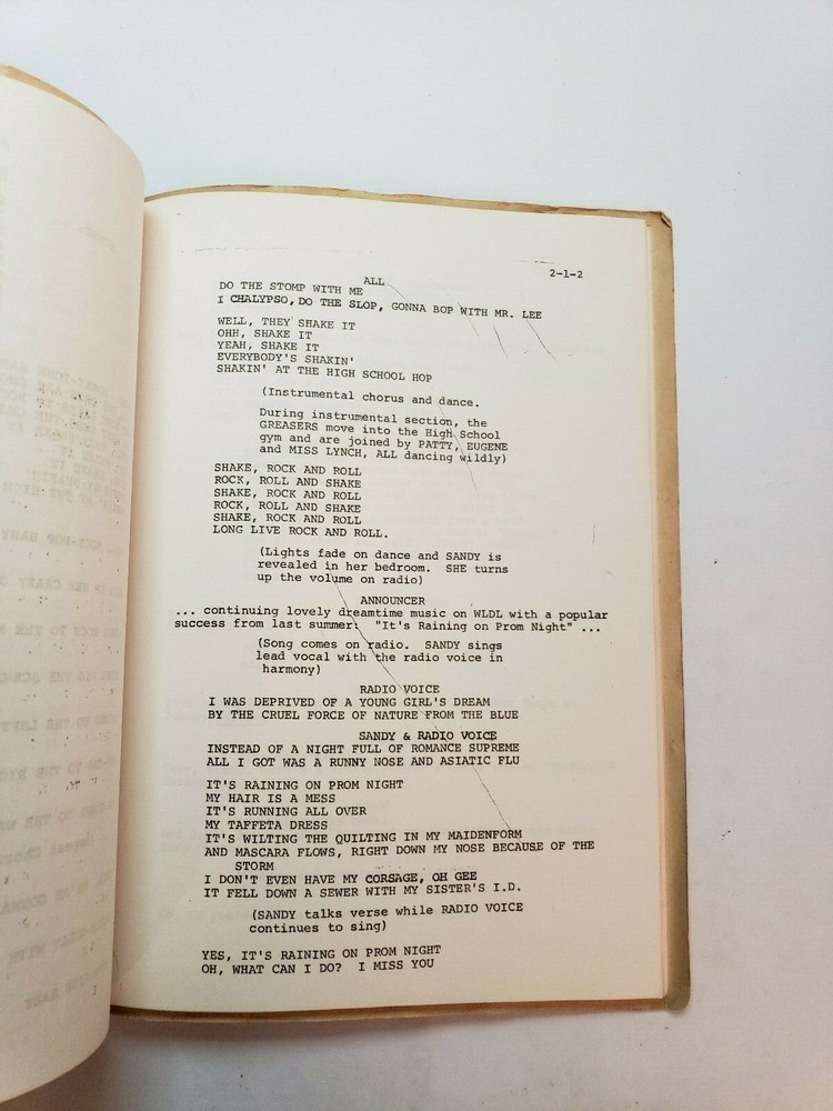 GREASE / Jim Jacobs & Warren Casey 1970 Original Broadway Musical Script